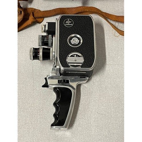 131 - Vintage Bolex Paillard B8SL camera with original leather case.