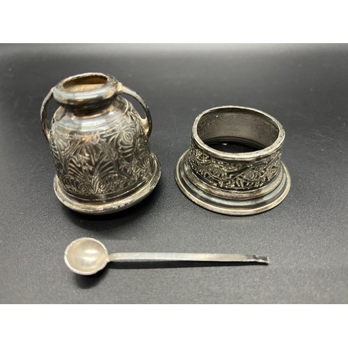 11 - small egyptian silver jug & unmarked piece