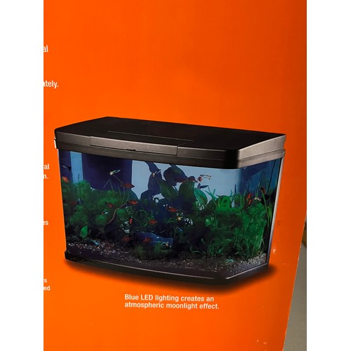 115 - New Love fish 64 litre panorama aquarium with LED lighting & heater.