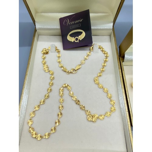 198 - gold plate on silver veronese collection chain & earrings