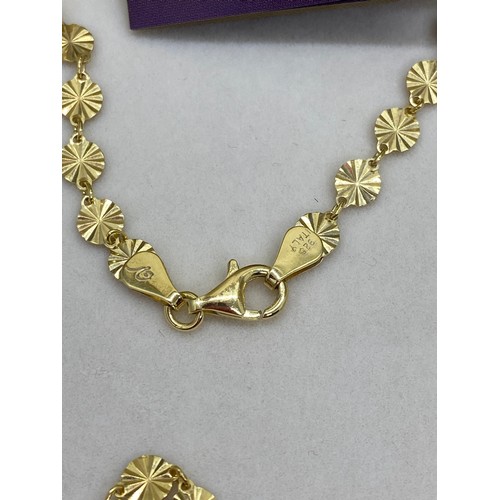 198 - gold plate on silver veronese collection chain & earrings