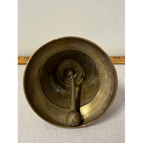 253 - Antique brass school bell.