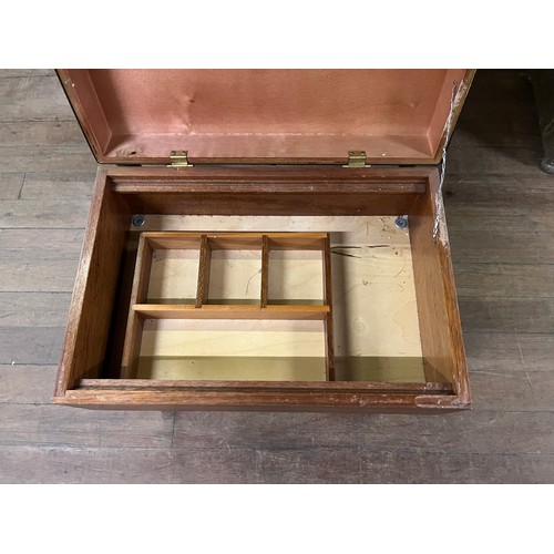 284 - Min Century sewing box with vinyl top