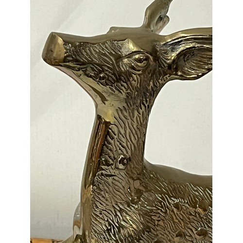 2 - Large Vintage brass Buck & Doe sculptures. 
Largest 34cm x 42cm