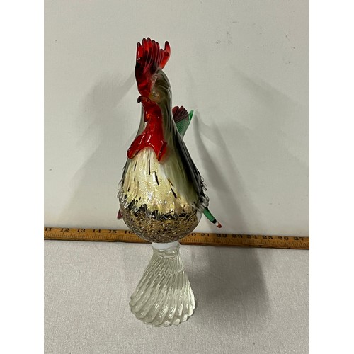 53 - large murano glass cockeral 36cm tall