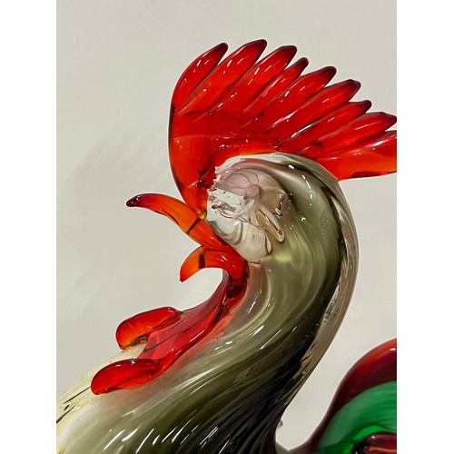 53 - large murano glass cockeral 36cm tall