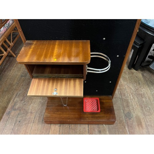 65 - vintage mid century hall stand with mirror & glove box