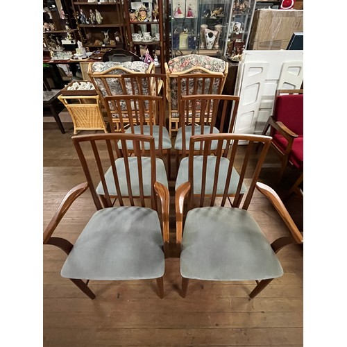 150 - 6 mid century teak mcintosh chairs to include two carvers