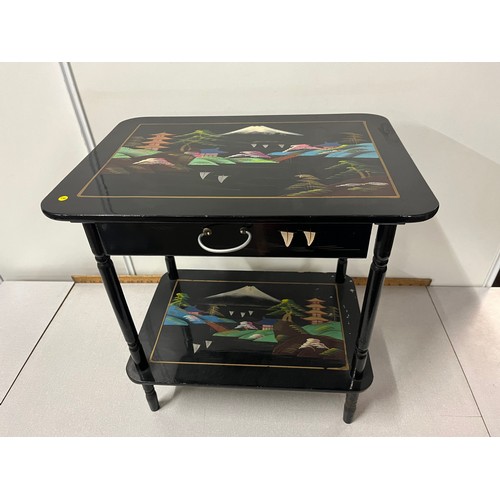 152 - vintage hand painted Japanese lacquered musical table