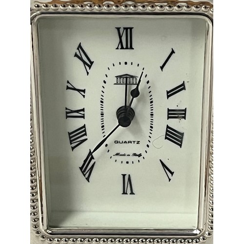 25 - modern silver hallmarked clock made in Italy
15cm x 12cm