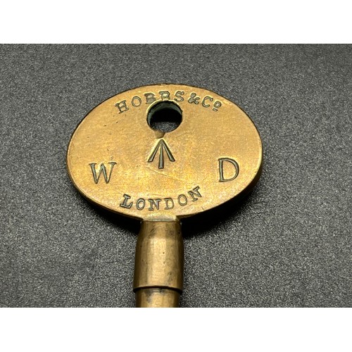 119 - Vintage Bronze Hobbs & Co London Military War Department key.