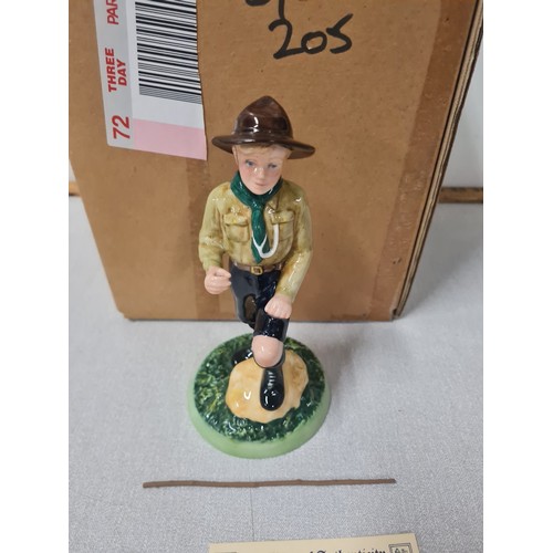 126 - Limited edition Royal Doulton 'Boy Scout' 205/9,500 with certificate. 7.5 inches tall