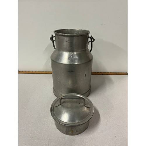 127 - Vintage milk churn with lid & handle.