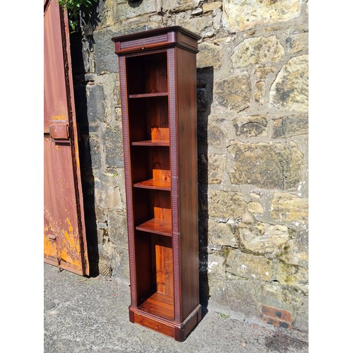 144 - Tall solid wood bookcase. 1.9 metres tall