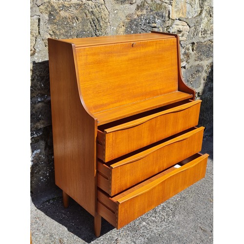 220 - Retro Teak 1960s Sutcliffe of Todmorden Bureau Writing Desk no key