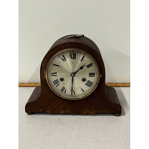 226 - Art deco H.A.C mantle clock with pendulum & key working.