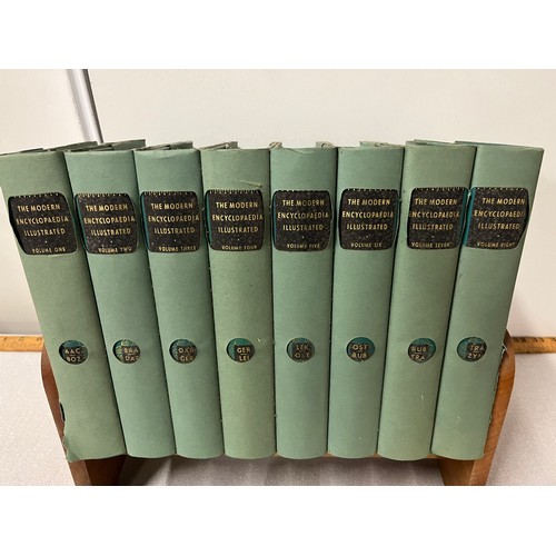 235 - Set of the modern encyclopaedia illustrated on wooden book stand