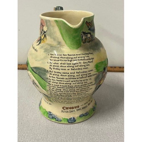 239 - A crown Devon fielding's Widdicombe fair musical jug 7 inches tall