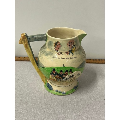 239 - A crown Devon fielding's Widdicombe fair musical jug 7 inches tall