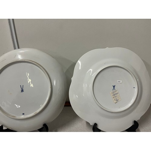 369 - a pair of large Meissen ceramic plates