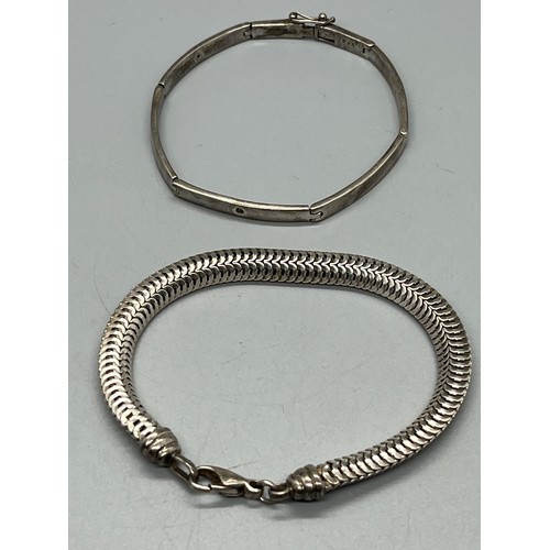 407 - 2 x hallmarked silver bracelets.