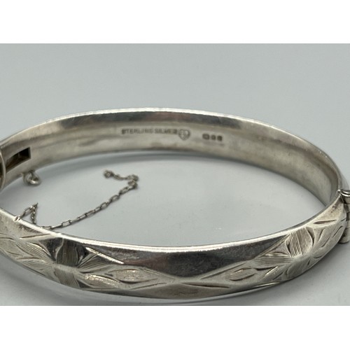 408 - Sterling silver hallmarked bangle. 44.5g