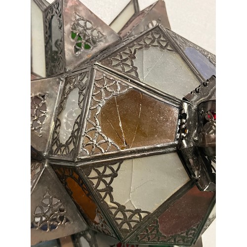 520 - Box of misc to include Moroccan moorish star shape lightshade.