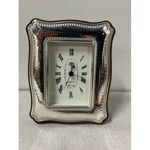 25 - modern silver hallmarked clock made in Italy
15cm x 12cm