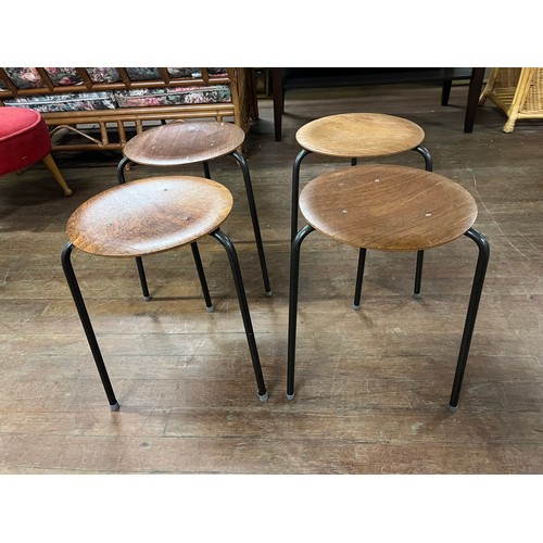 156 - set of four Frederick restall ltd ant stacking stools