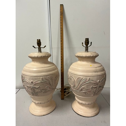 323 - Pair of large terracotta table lamps