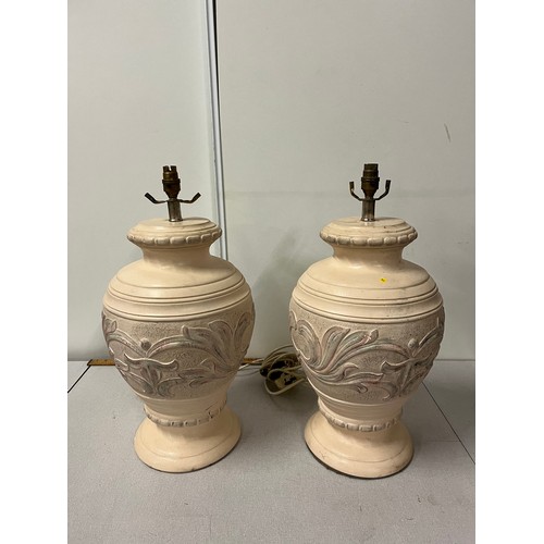 323 - Pair of large terracotta table lamps