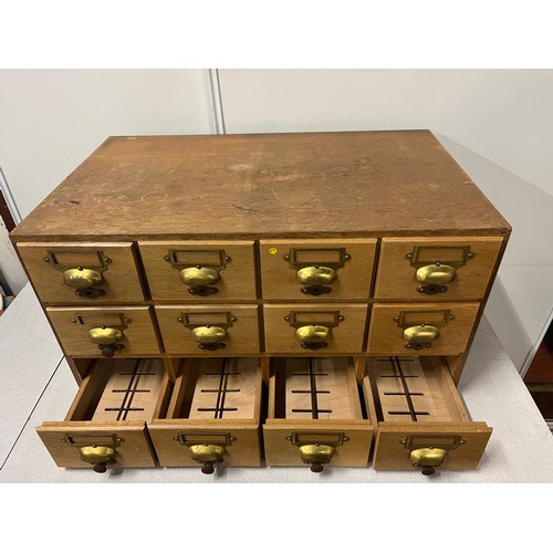 6 - Vintage 12 drawer oak index cabinet. 
26