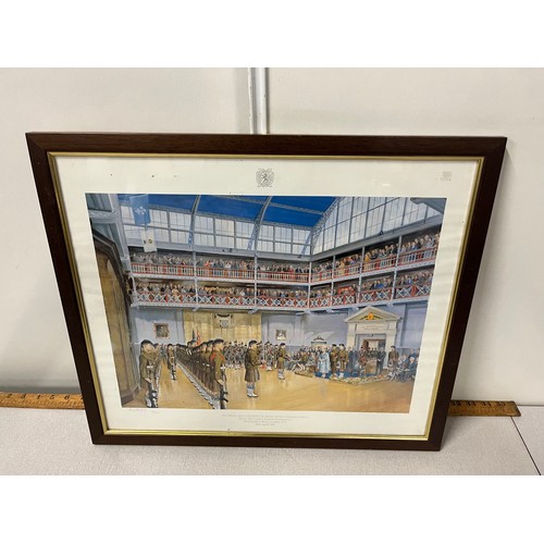 12 - Framed limited edition print the headquarters of the London Scottish rifle volunteers. 92/100 signed... 