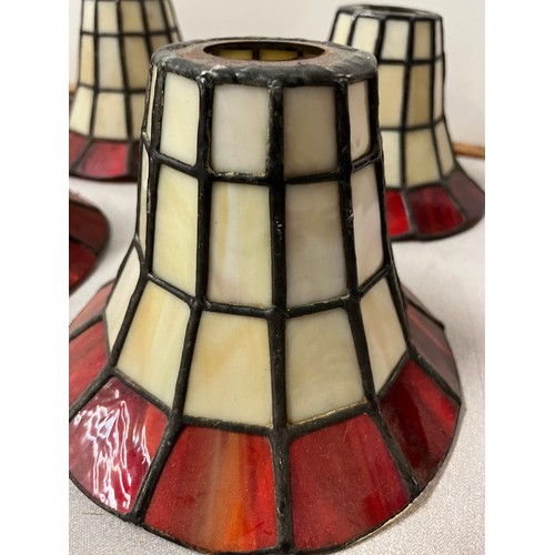 50 - 6 Vintage Tiffany style leaded glass shades
6