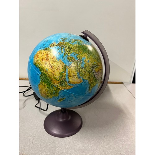 317 - Illuminated globe with box. 25cm h