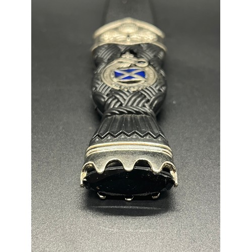 58 - Sgian Dubh with semi precious stone & saltire.