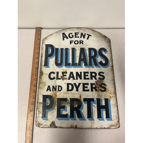 81 - Antique metal & enamel advertising sign for Pullars of Perth. 
19