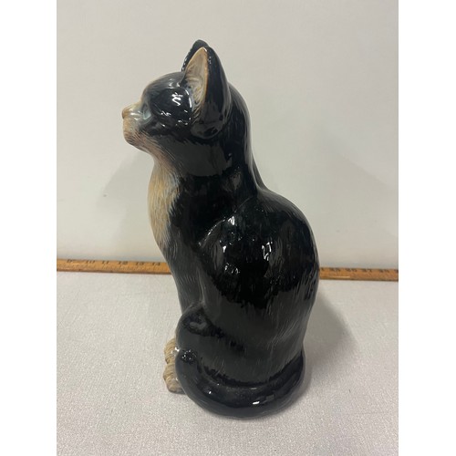 146 - Large Vintage glazed pottery cat. 
12