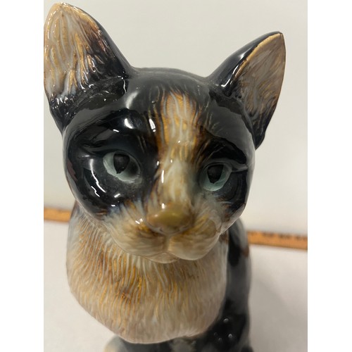 146 - Large Vintage glazed pottery cat. 
12