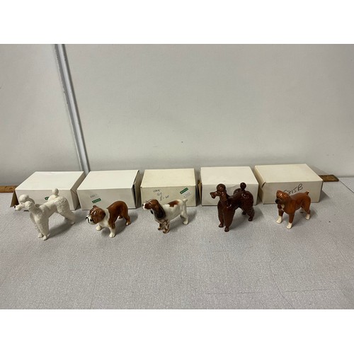 93 - 5 boxed vintage beswick dogs