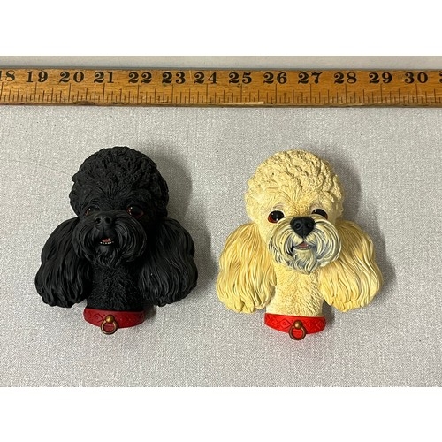 97 - A pair of vintage bossons black & white poodles