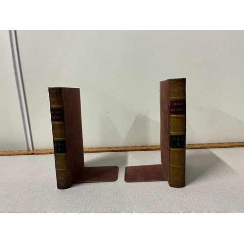 186 - Pair of vintage bookends with bronze fish.