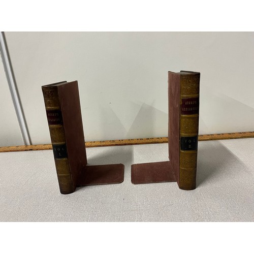 186 - Pair of vintage bookends with bronze fish.