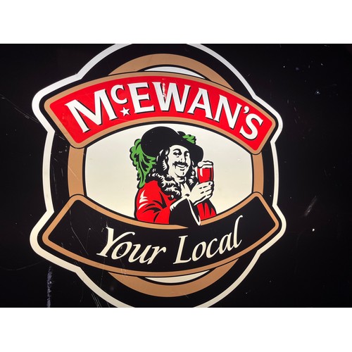 100 - Large vintage McEwan's your local pub advertising wall light working.