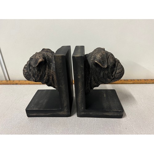 2 - Pair of large bronzed bulldog bookends.
6.5