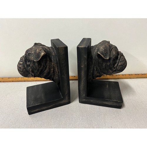 2 - Pair of large bronzed bulldog bookends.
6.5