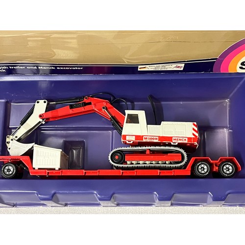 21 - Vintage boxed German Siku diecast Man lorry with trailer & Menck excavator model 4012