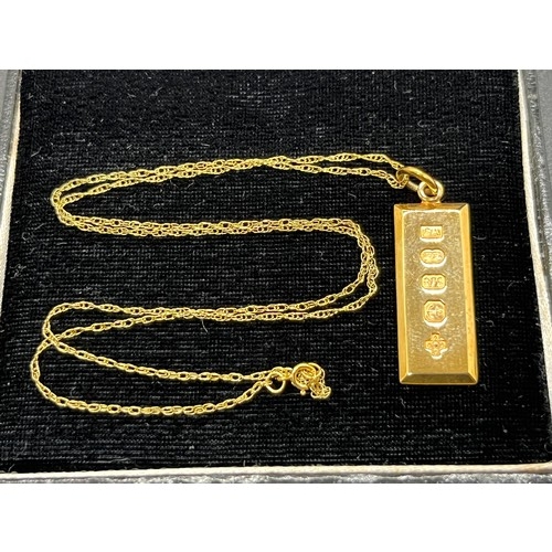 13 - 9ct gold chain & ingot 5.58 grams