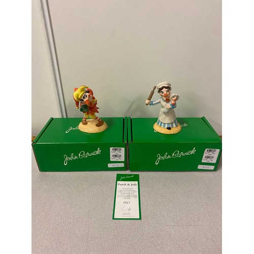 105 - John Beswick for Royal Doulton Punch and Judy figures. Boxed with certificate.
