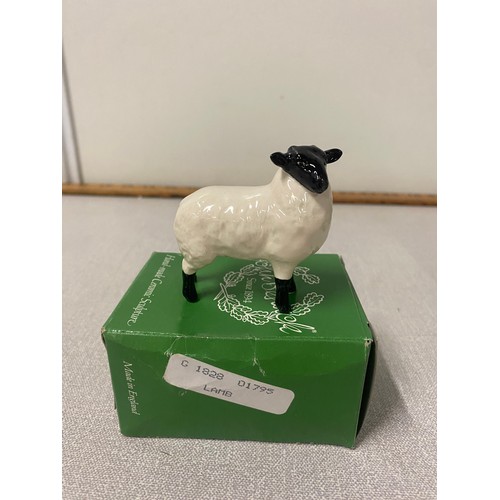 106 - John Beswick Black faced ram, sheep and lamb. All with original boxes.